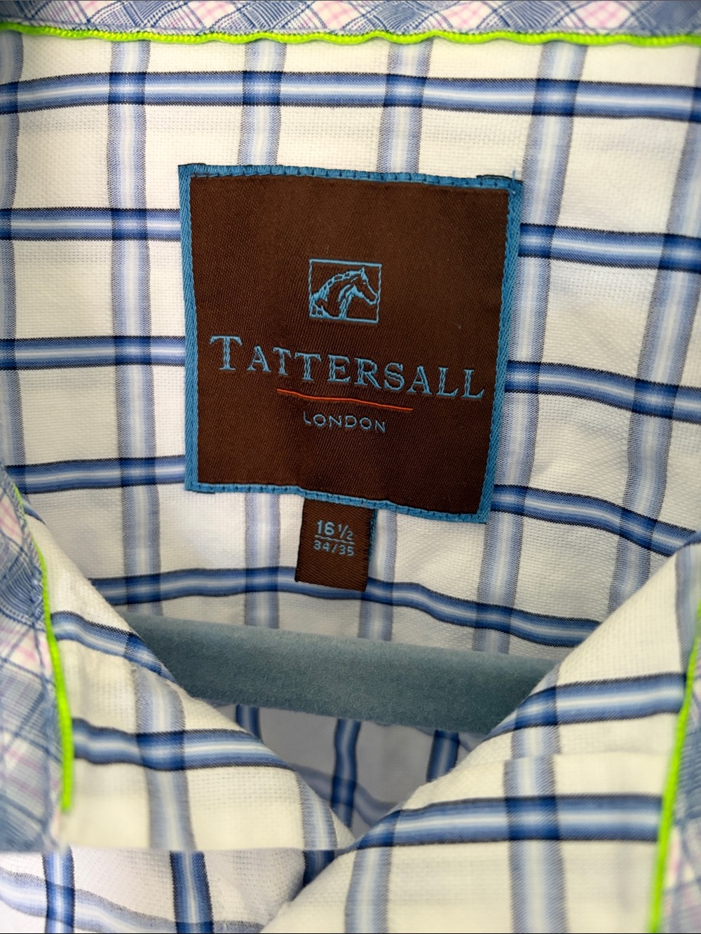 Men's Blue Windowpane Dress Shirt